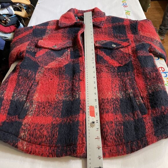 Levi's Jacket Plaid Soft Wool Blend Zip & Snap Up Quilted Lining‎ Womens M New - Picture 8 of 10